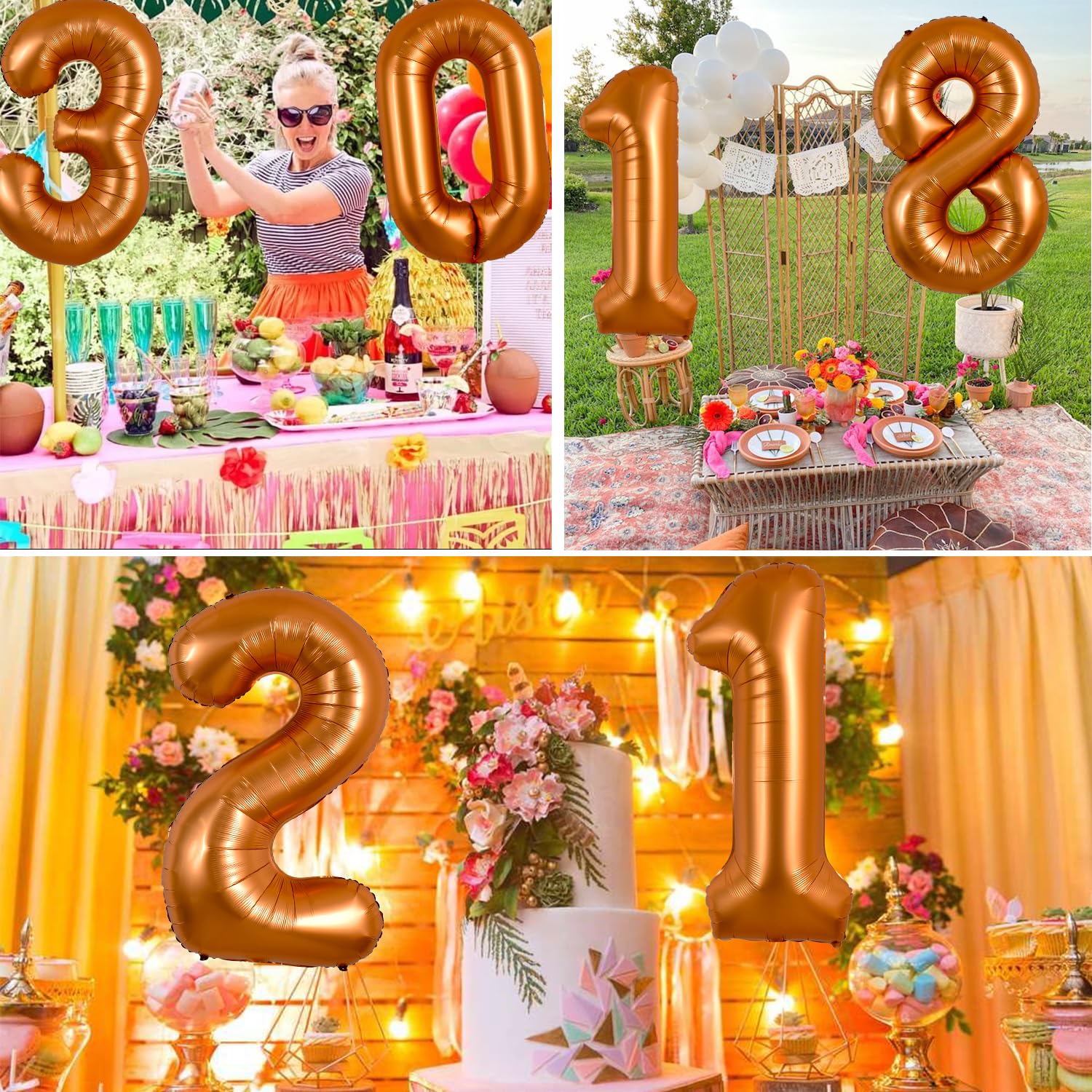 TONIFUL reusable orange 40-inch number balloon for multiple celebrations.