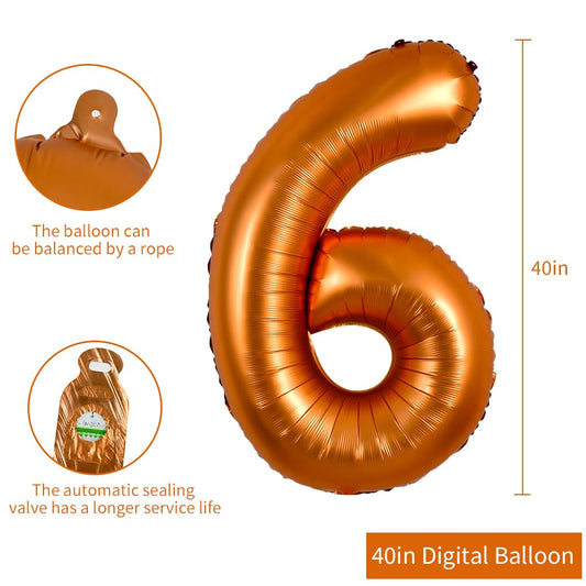 TONIFUL orange-number balloon setup for easy inflation and striking centerpiece.