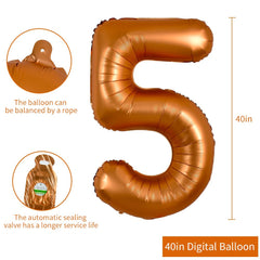 TONIFUL orange number balloon side view highlighting its glossy finish
