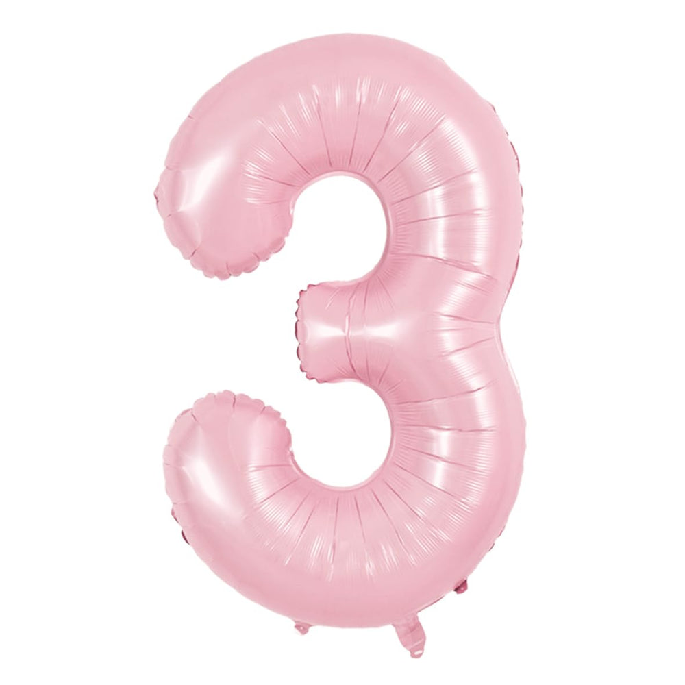 TONIFUL 40-inch pastel pink number 3 balloon creates a striking party focal point.