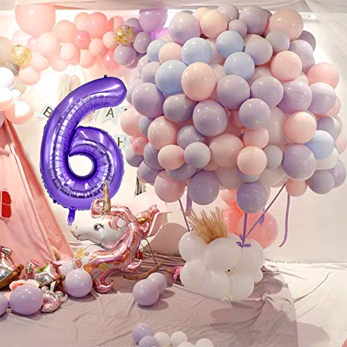 TONIFUL 40-inch purple number balloon four, eye-catching centerpiece for bridal showers.