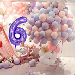 TONIFUL 40-inch purple number balloon four, eye-catching centerpiece for bridal showers.