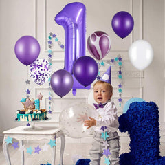 TONIFUL 40-inch purple number balloon two, versatile for anniversaries and weddings.