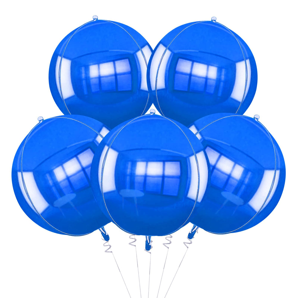 TONIFUL 8Pcs blue 4D foil balloons 22-inch for vibrant party decor and quick setup