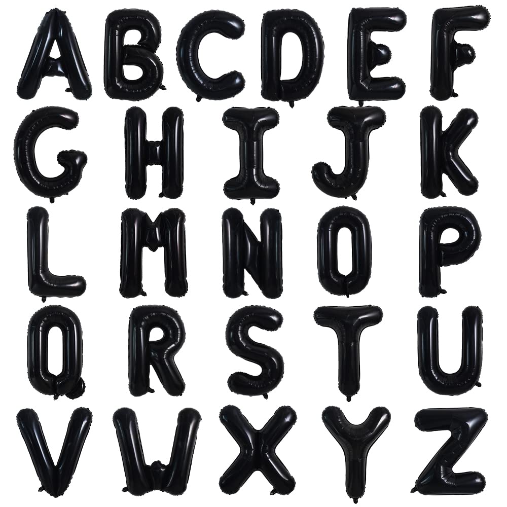 TONIFUL a-z black foil balloons for bold alphabet phrases
