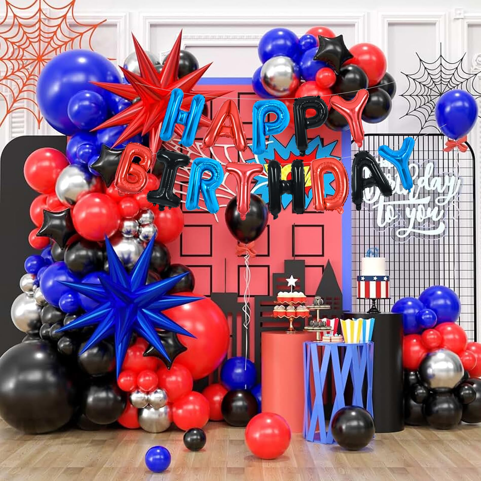 TONIFUL birthday banner kit includes straw and ribbon for setup