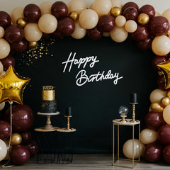 TONIFUL birthday background for photos with white felt banner