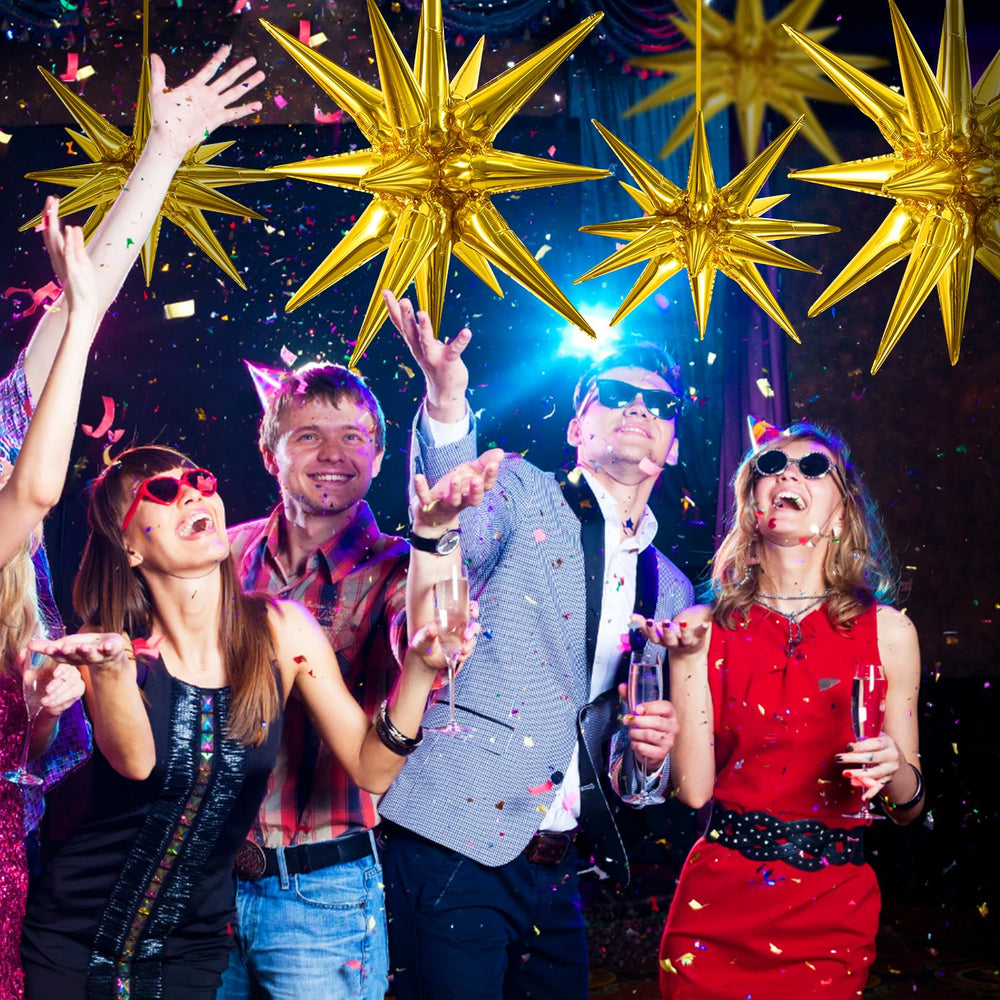 Toniful 22inch foil stars brighten any backdrop or floor display.