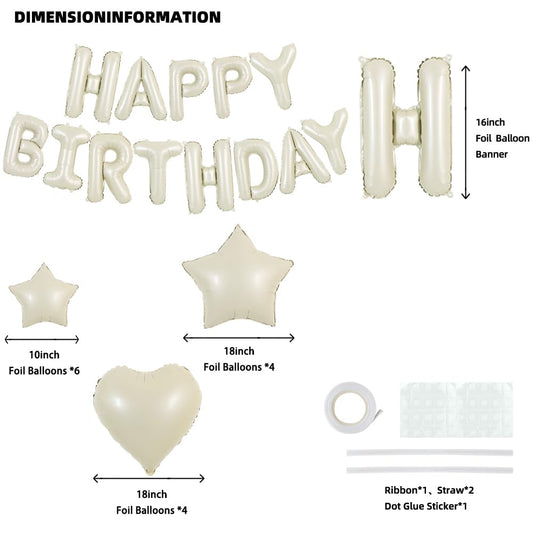 TONIFUL foil letter balloons spelling HAPPY BIRTHDAY add vibrant party focus