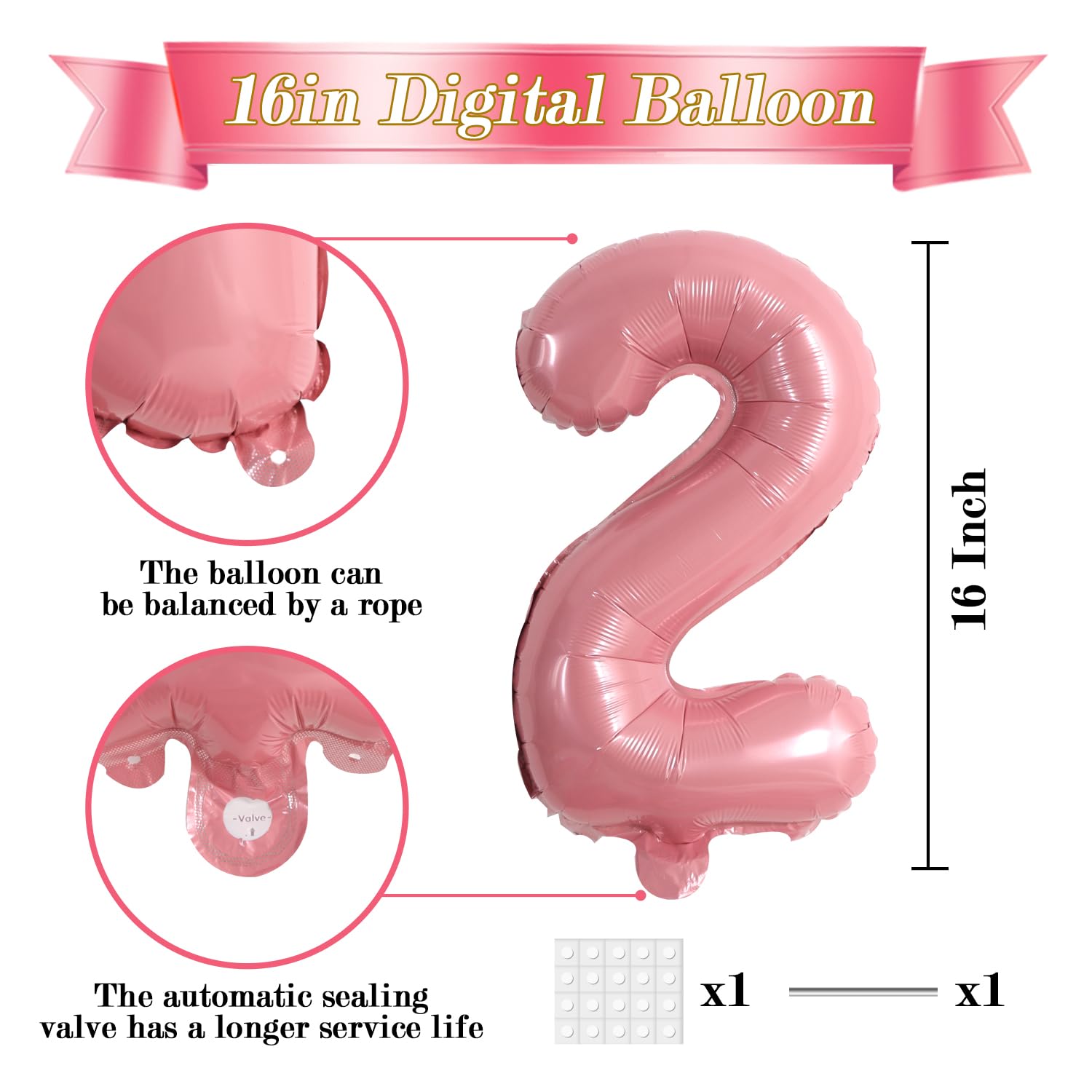 TONIFUL foil number balloons with stickers and dots for easy customization