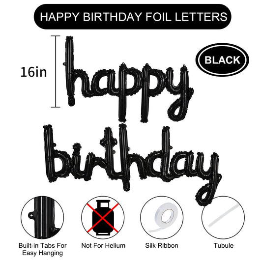 TONIFUL foil script letters spell out Happy Birthday for glamorous celebrations