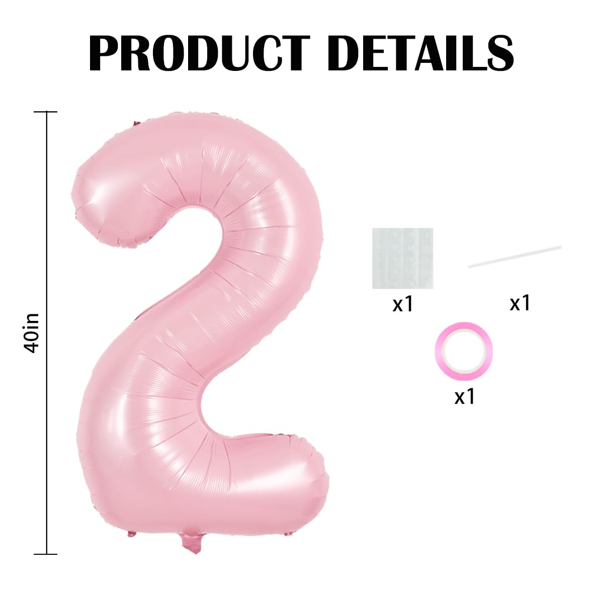 TONIFUL 40-inch pink number 2 balloon as a bold centerpiece for events