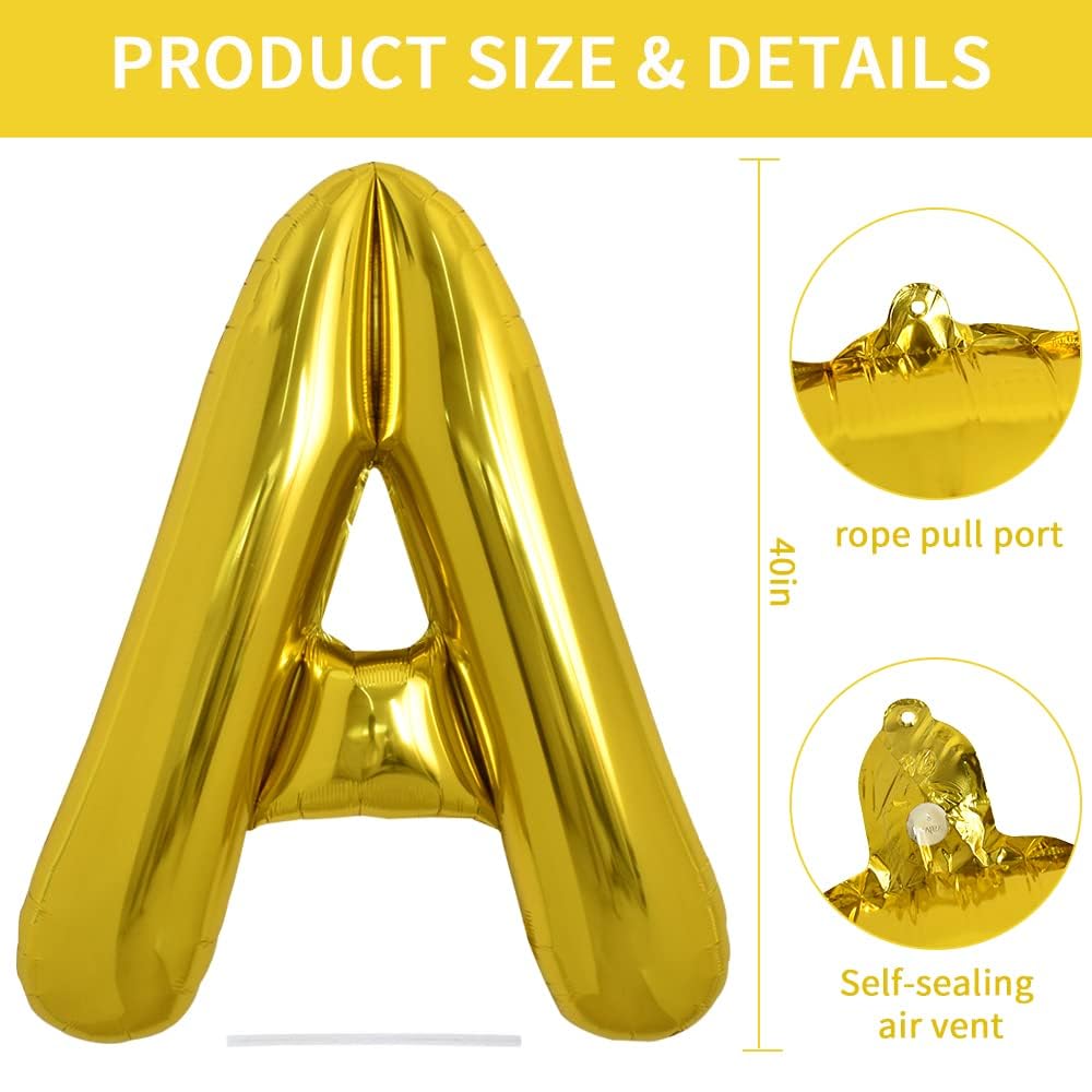 TONIFUL large gold letter A balloon perfect for dramatic wedding and event decor.