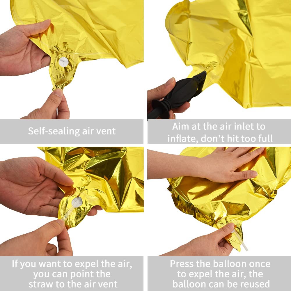 TONIFUL gold letter B balloon used as a striking photo prop.
