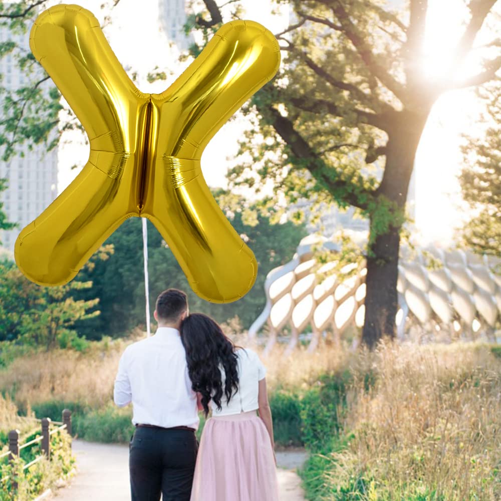 TONIFUL gold foil letter balloon creates a glamorous wedding decor focal point.