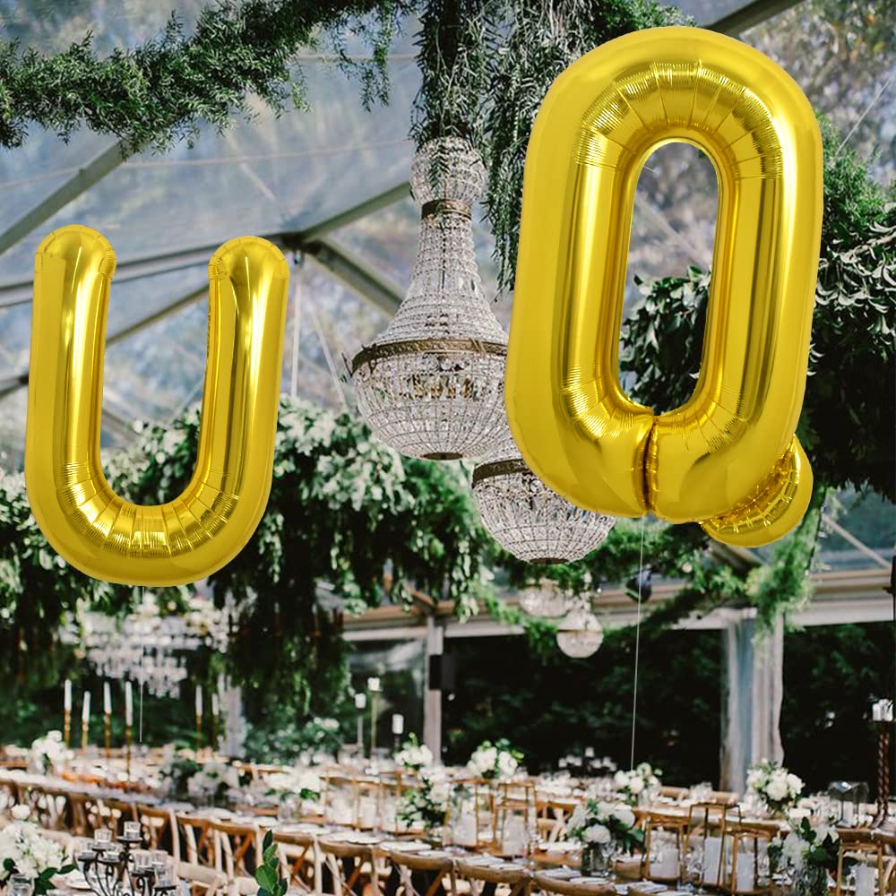 TONIFUL gold U balloon suits graduation celebrations and photo moments.