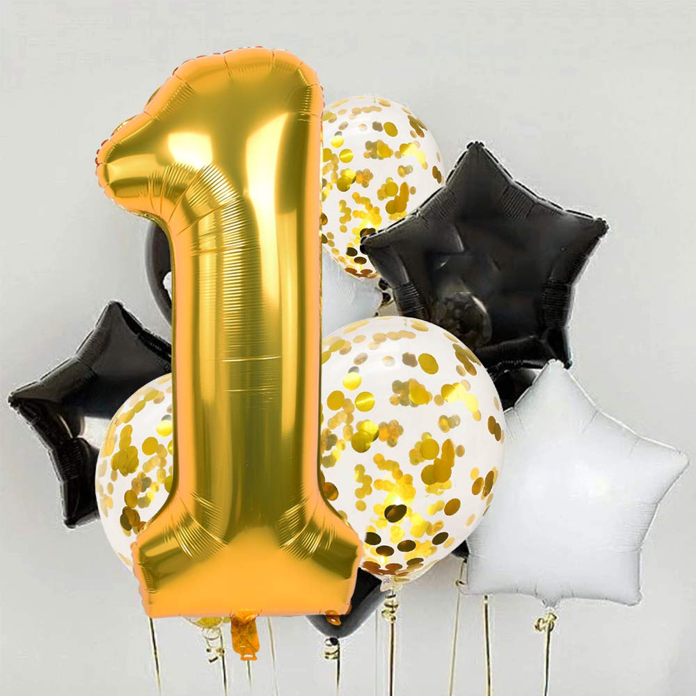 TONIFUL gold number balloon decor for birthdays, graduations, and celebrations