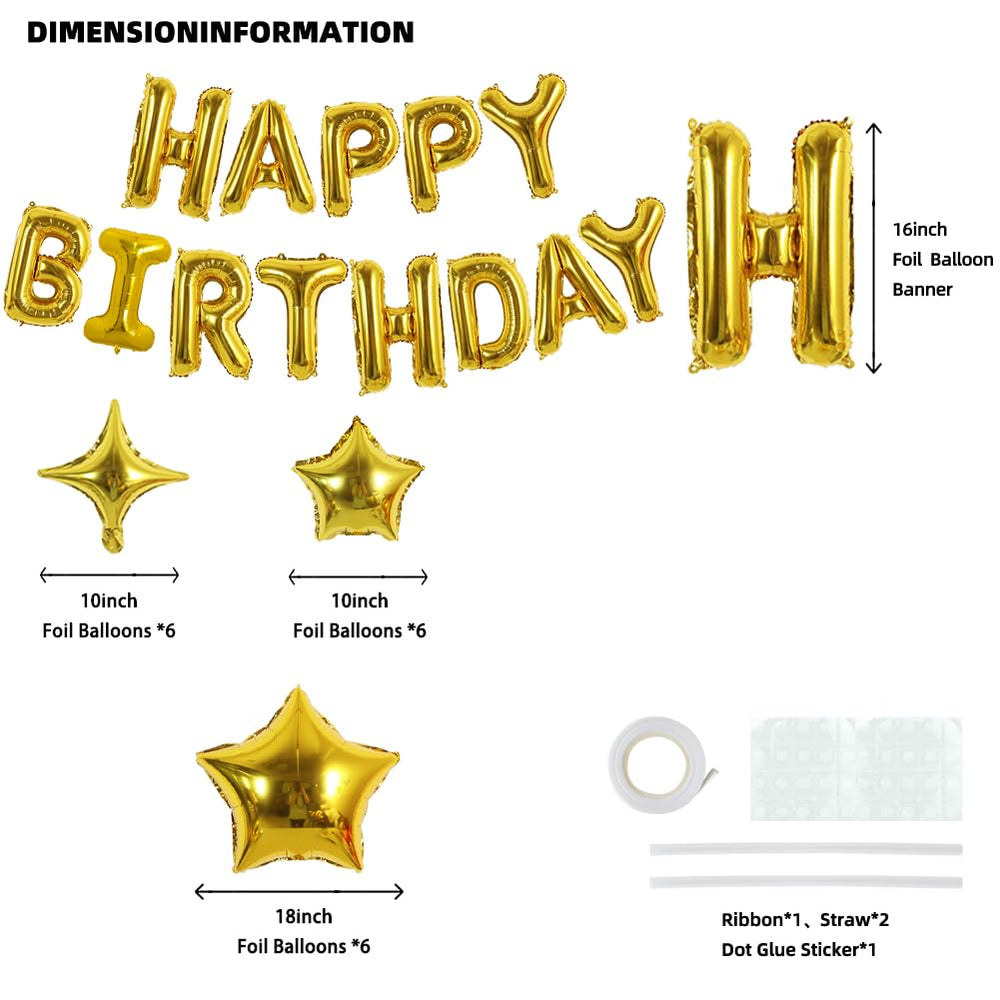 TONIFUL gold star balloons add shimmering accents for indoor or outdoor decor.