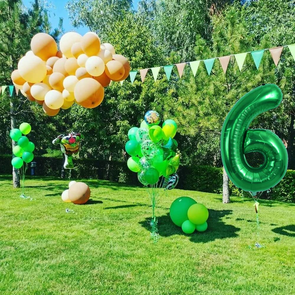 TONIFUL green numeral 6 balloon ideal centerpiece for anniversaries or bridal showers.