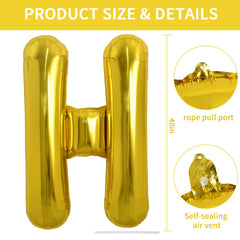 TONIFUL H balloon gold-foil full shot showcasing bold birthday centerpiece
