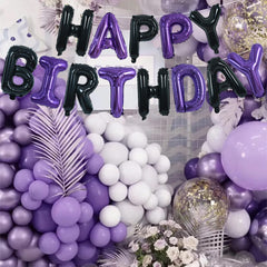 TONIFUL Halloween and birthday decor in black and purple theme