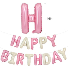TONIFUL Happy Birthday foil letter balloons with straw and ribbon in package for simple setup