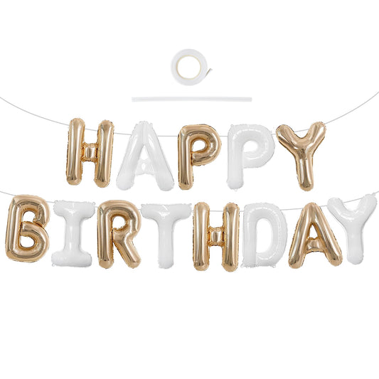 TONIFUL Happy Birthday foil letters banner on wall for stylish party decor and photo moments