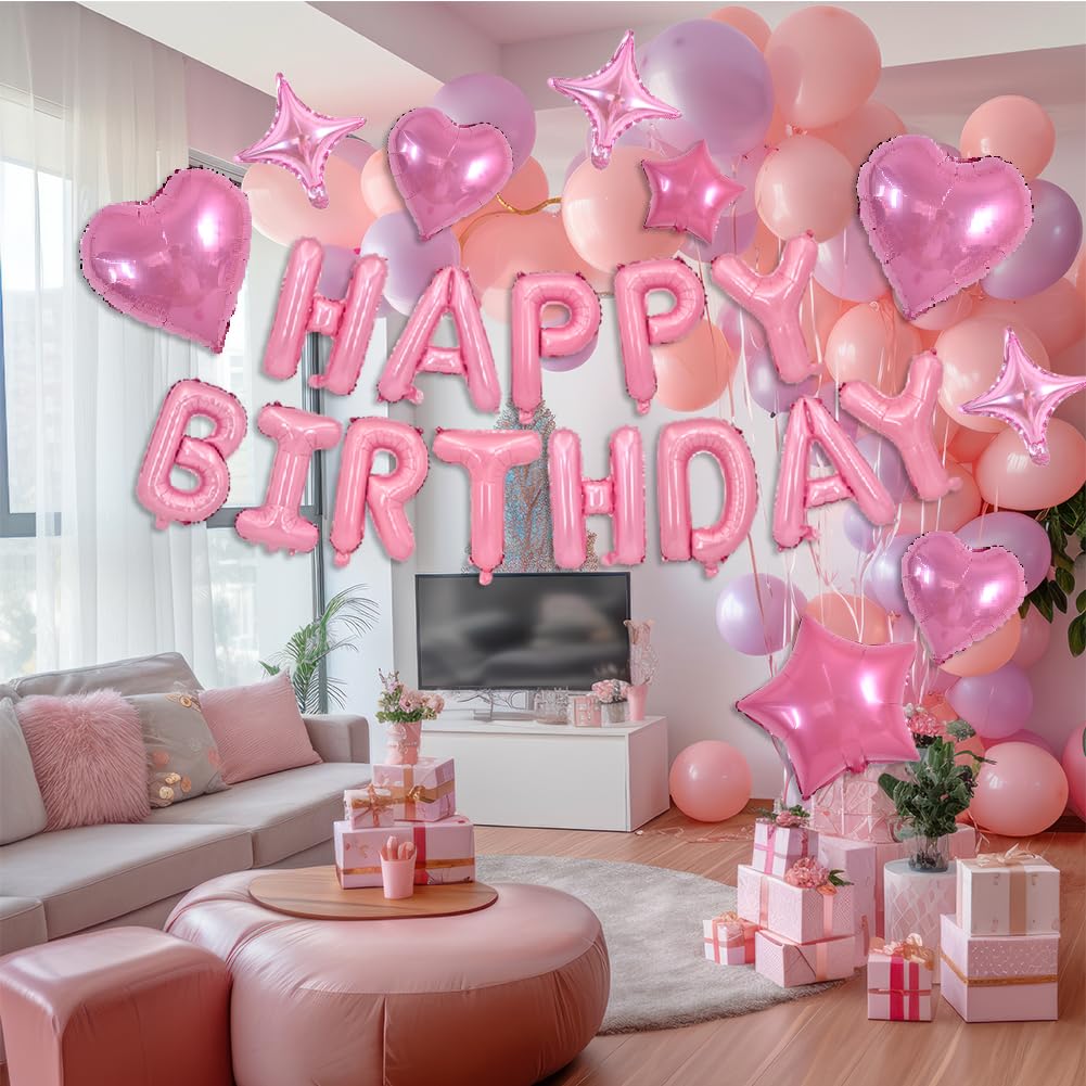 TONIFUL birthday banner accessories with ribbon and straws for easy setup
