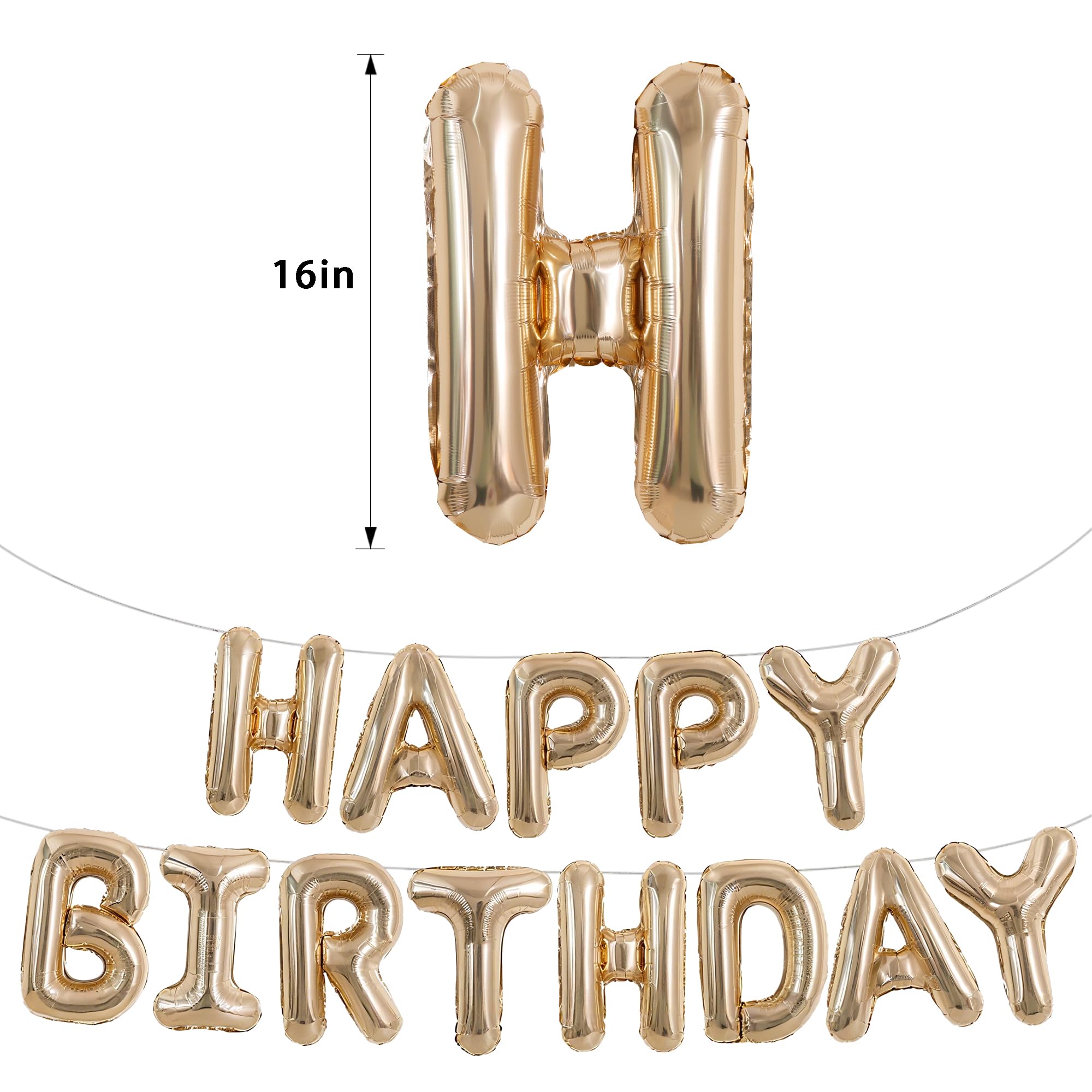 TONIFUL banner of champagne gold foil letters for versatile party decor.