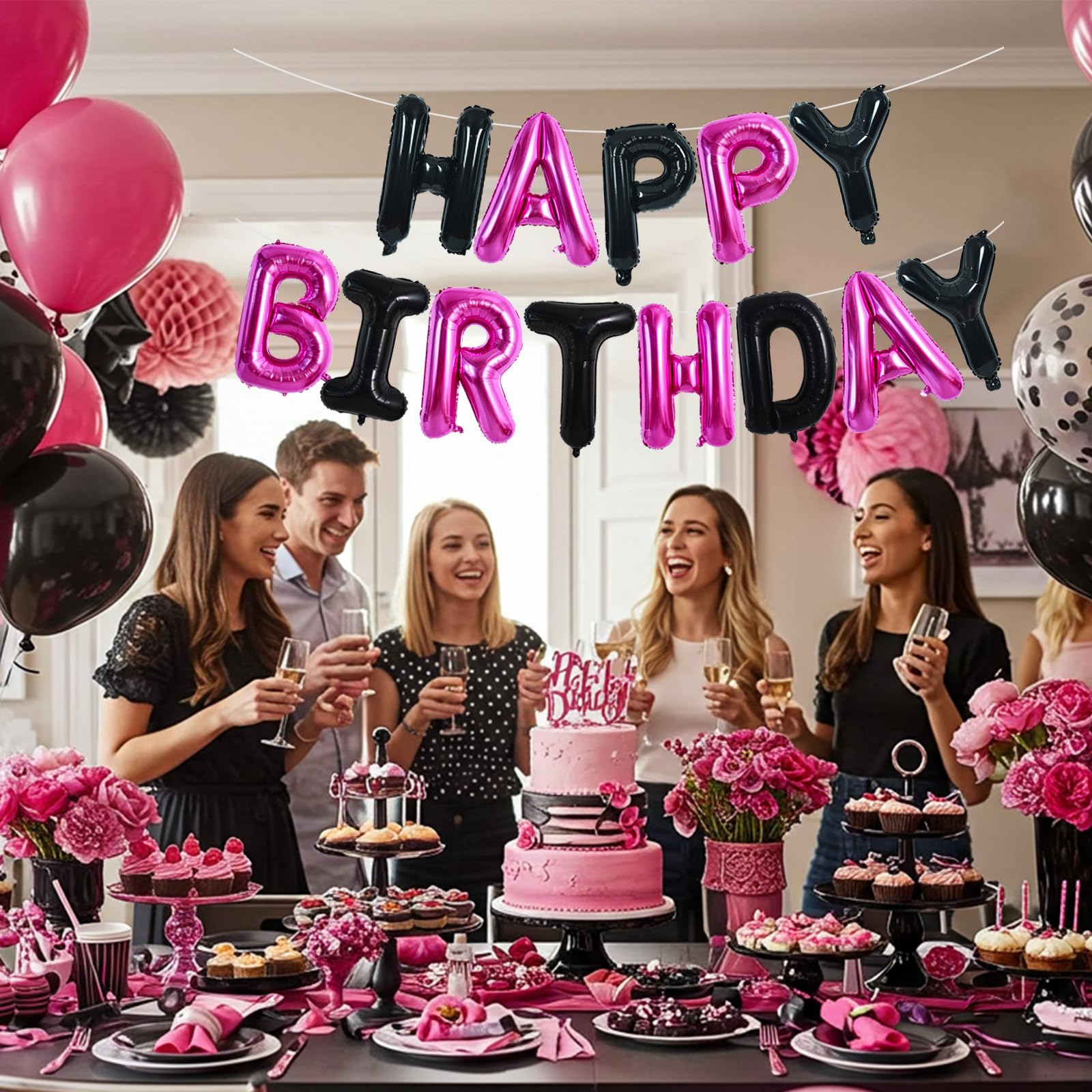 TONIFUL banner shown usable indoors and outdoors for party decor