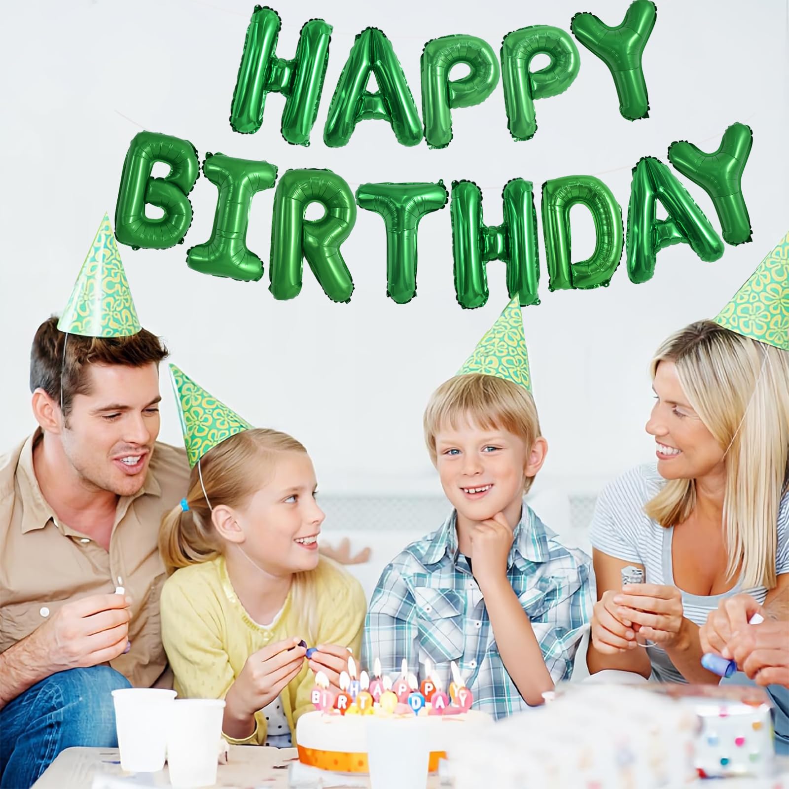TONIFUL Happy Birthday banner kit includes straw and ribbon for quick assembly.