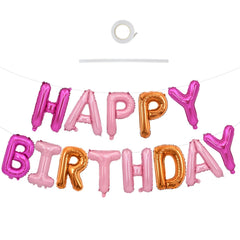 TONIFUL Happy Birthday foil letter banner in 16 inch for vibrant indoor decor.