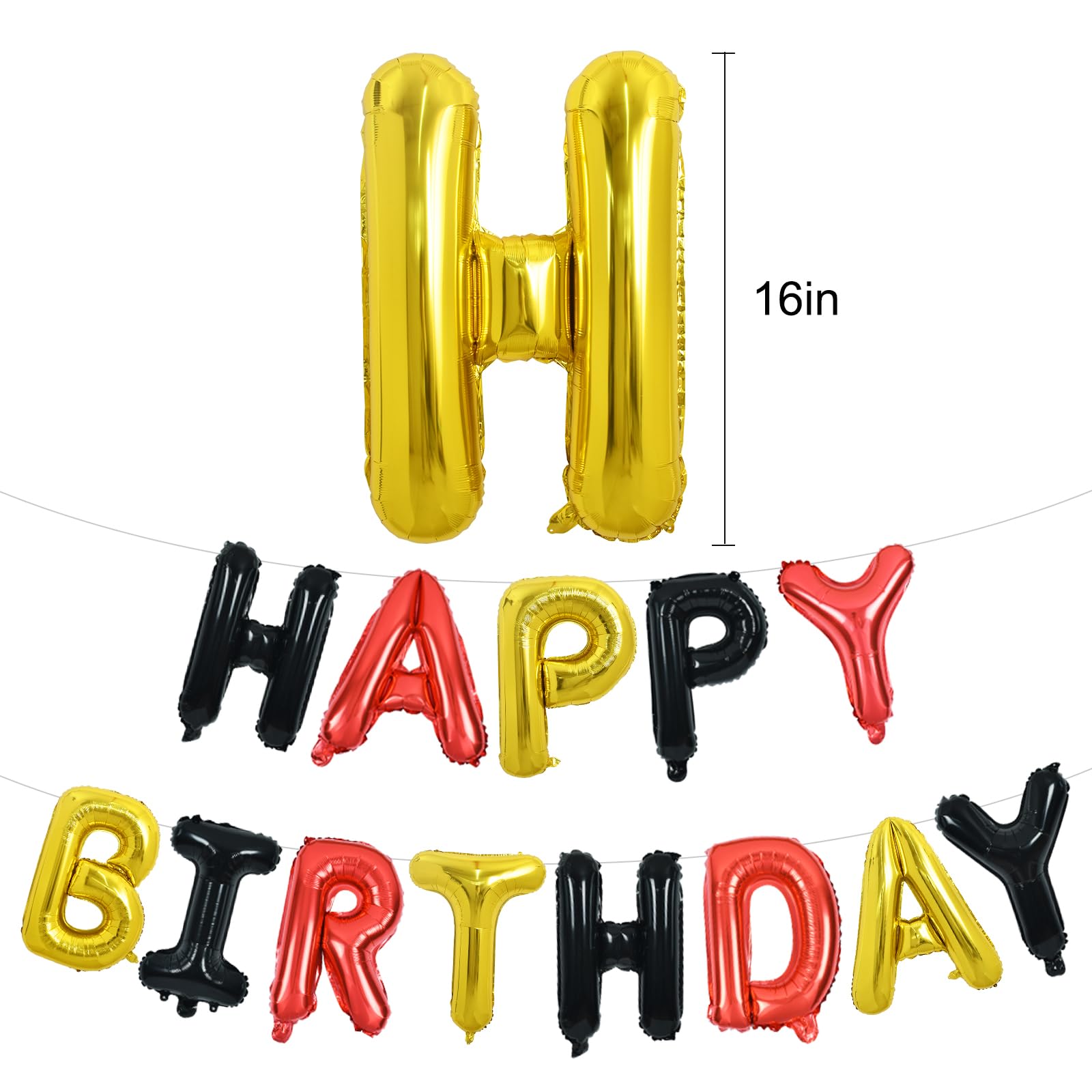 TONIFUL Foil letter balloons with straw and ribbon enable easy setup and display.
