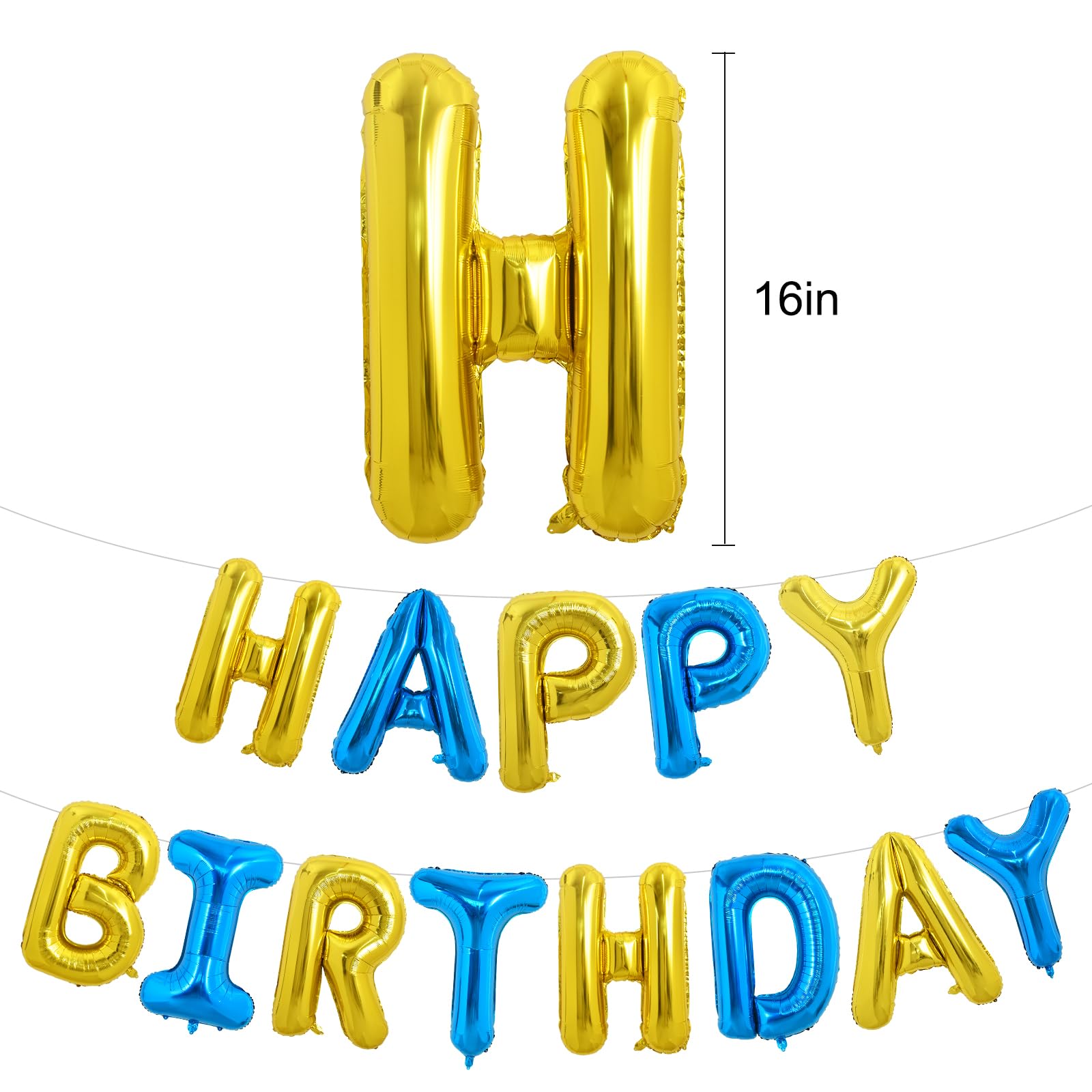 TONIFUL Happy Birthday banner with straw and ribbon for easy, stylish setup.
