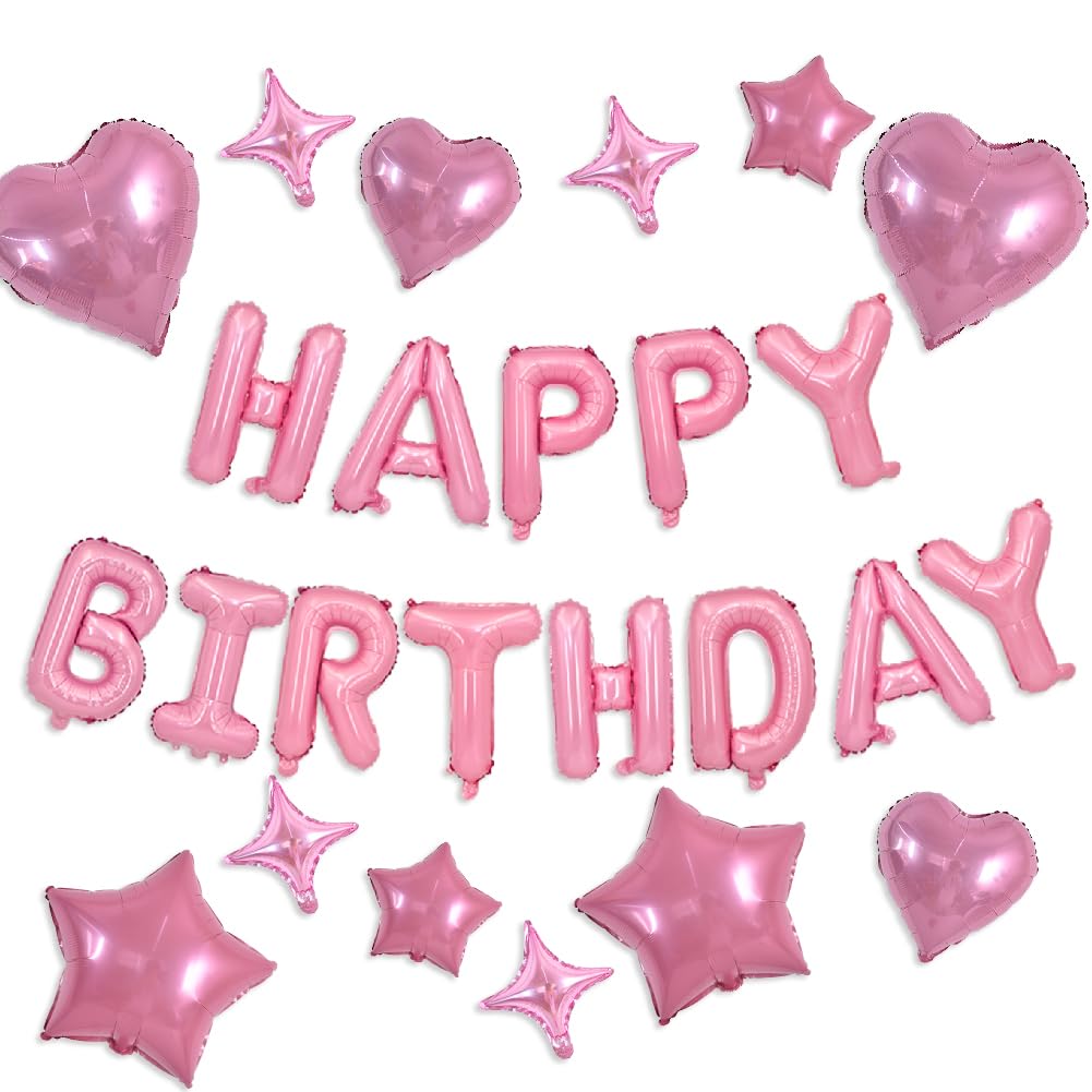 TONIFUL foil letter balloons create a bold 16-inch 'Happy Birthday' banner