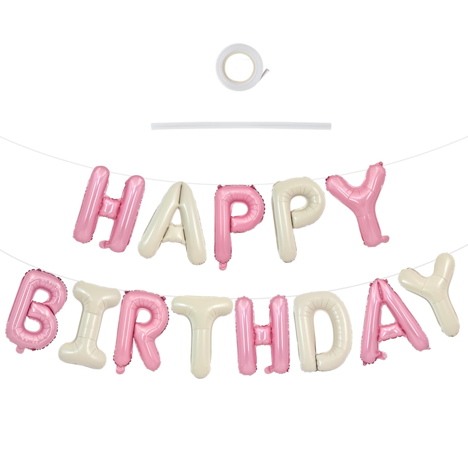 TONIFUL Happy Birthday foil letter balloons display for a vibrant party banner