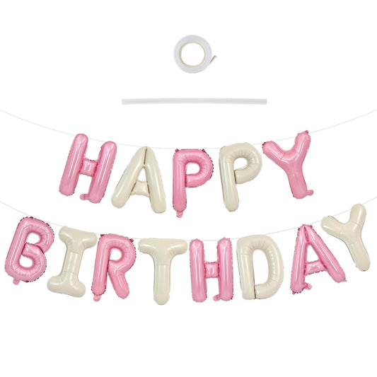 TONIFUL Happy Birthday foil letter balloons display for a vibrant party banner