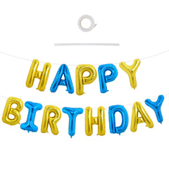 TONIFUL Happy Birthday foil letter balloons, 16 inch, reusable party decor.
