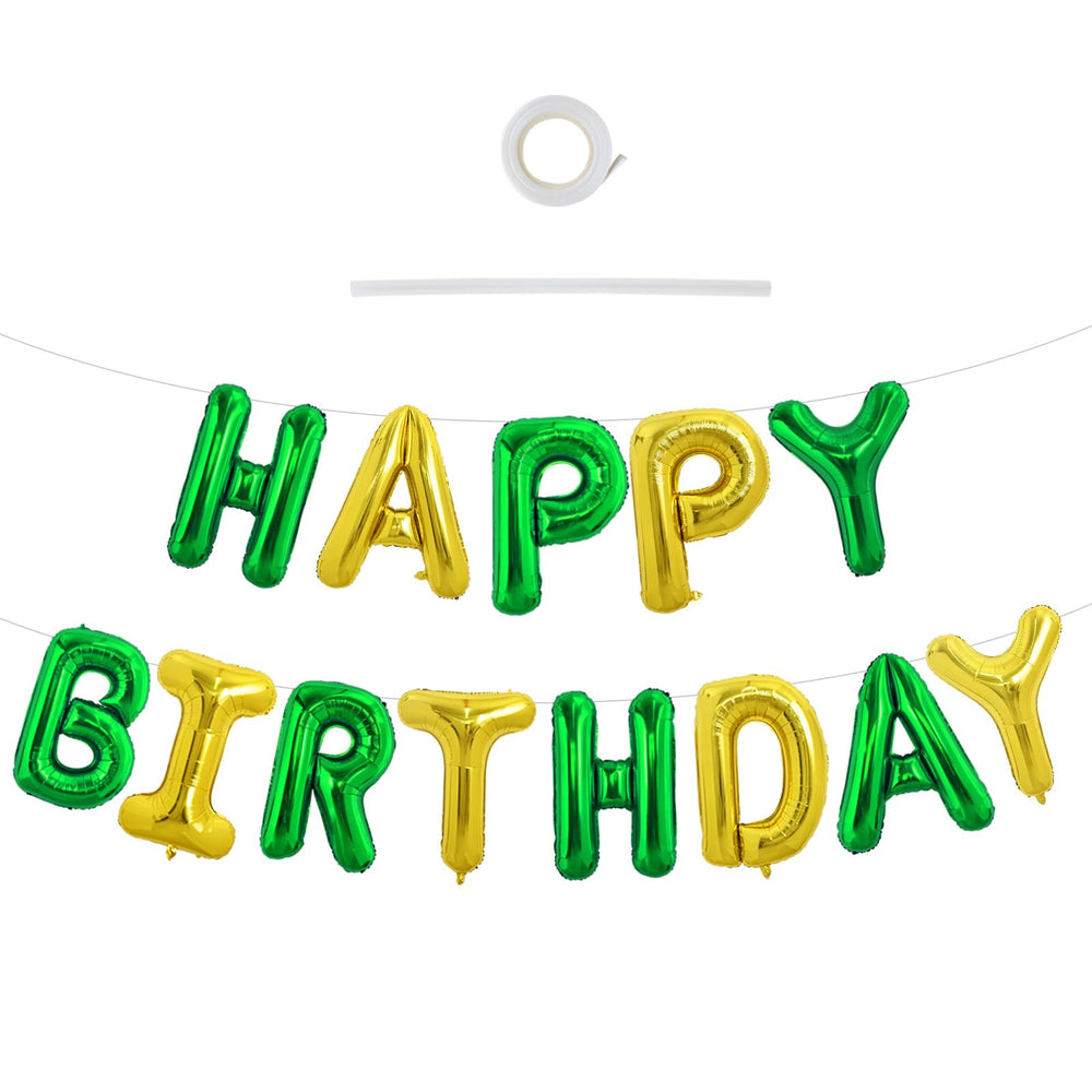 TONIFUL Happy Birthday foil-letters banner 16inch shines for vibrant party decor.