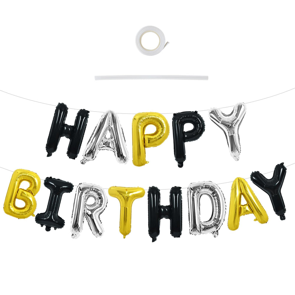 TONIFUL Happy Birthday foil letters banner 16inch displayed for a bold birthday message.