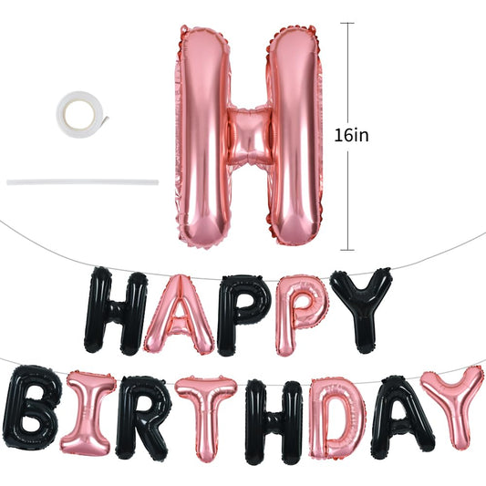 TONIFUL Happy Birthday foil letters banner for festive room decoration.