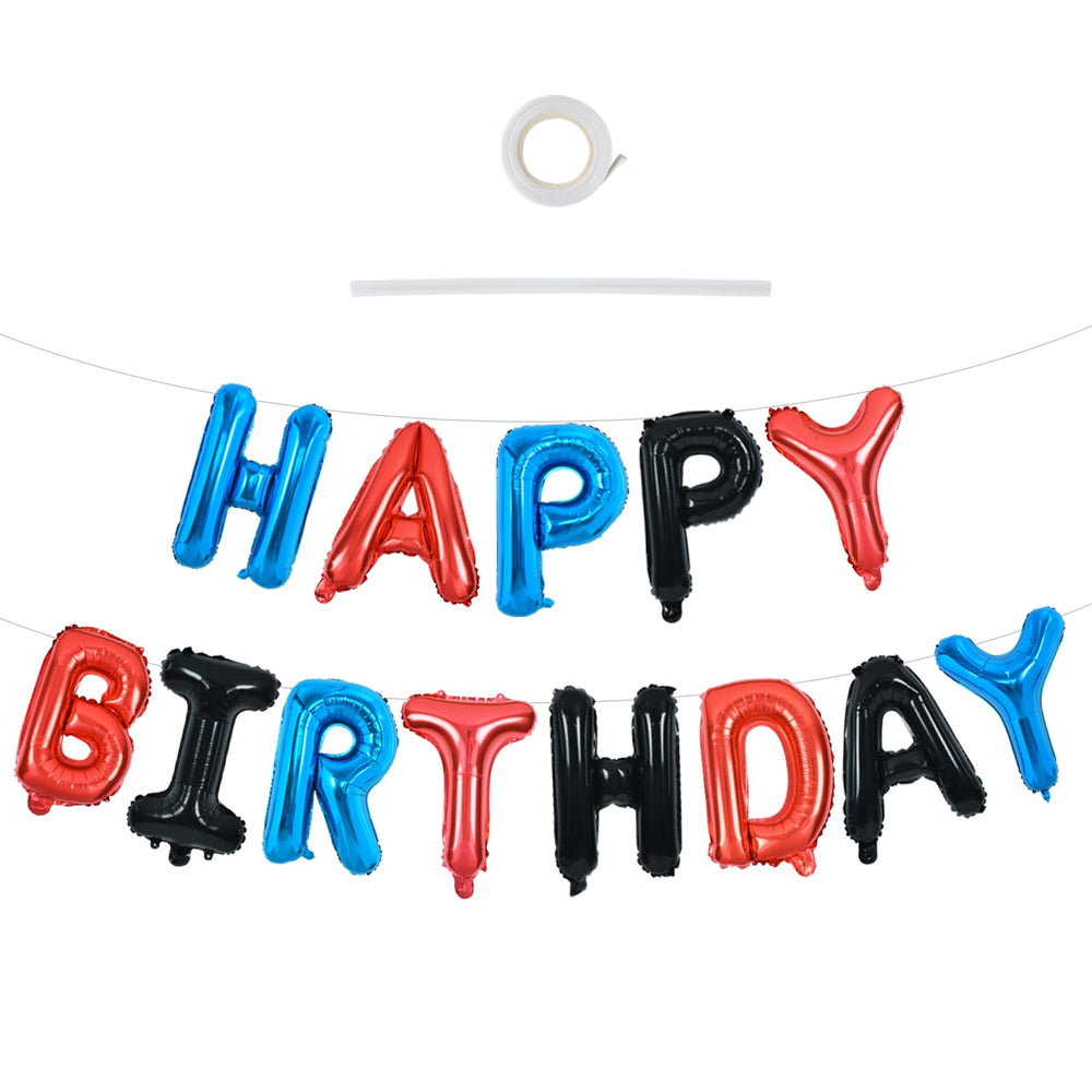 TONIFUL Happy Birthday foil letter balloons banner 16-inch for celebrations
