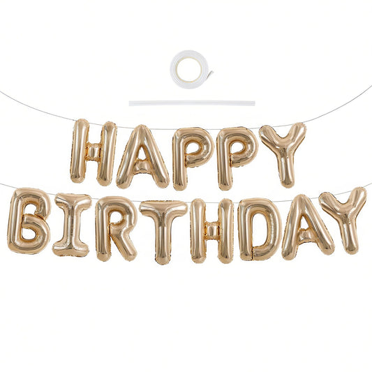 TONIFUL Happy Birthday foil letters 16inch create a sparkling birthday sign.