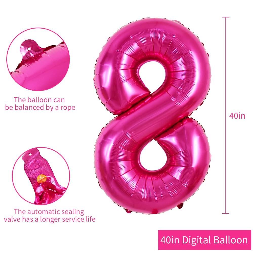 TONIFUL 1-number hot pink balloon adds festive flair to celebrations.