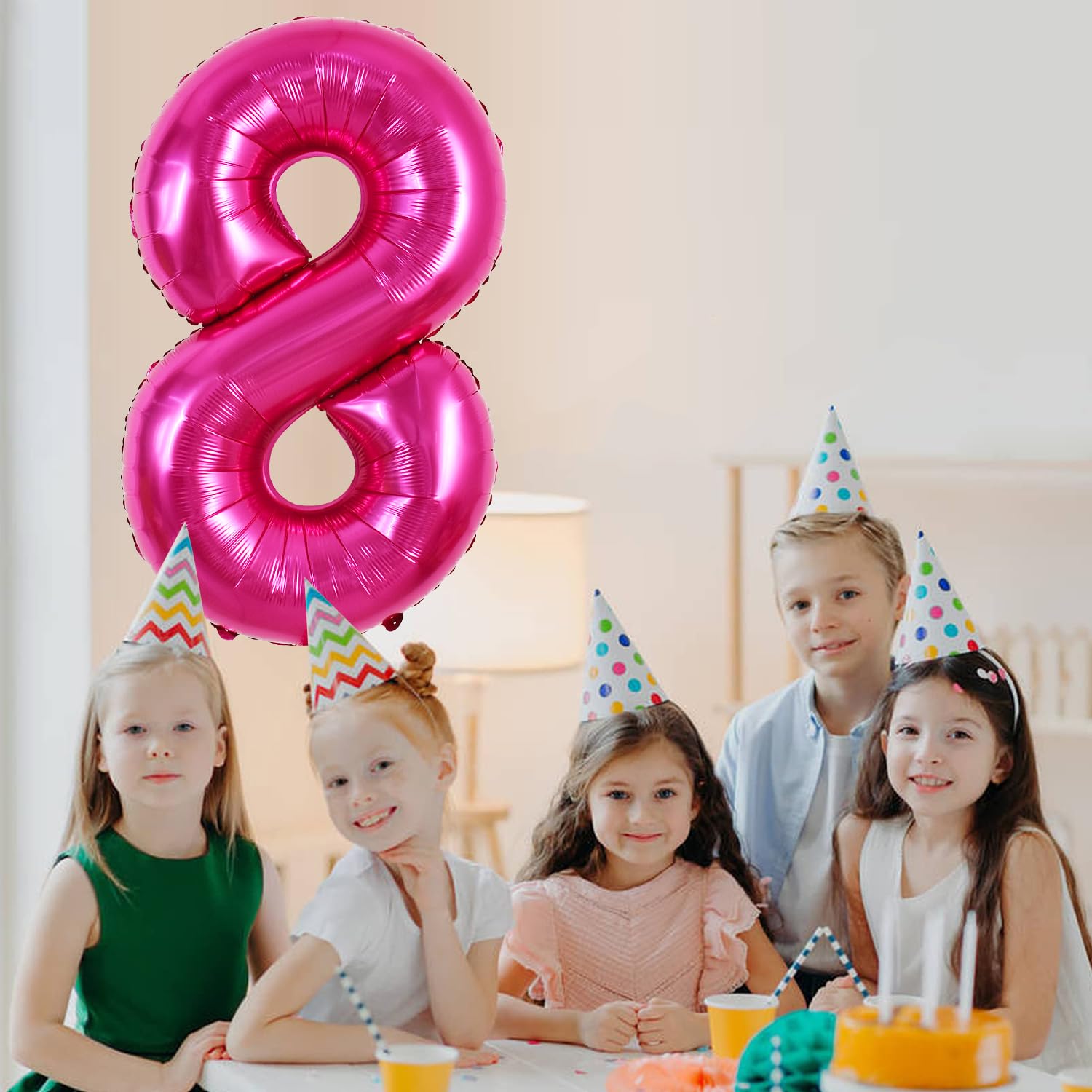 TONIFUL 3-number hot pink numeral balloon shines at events.