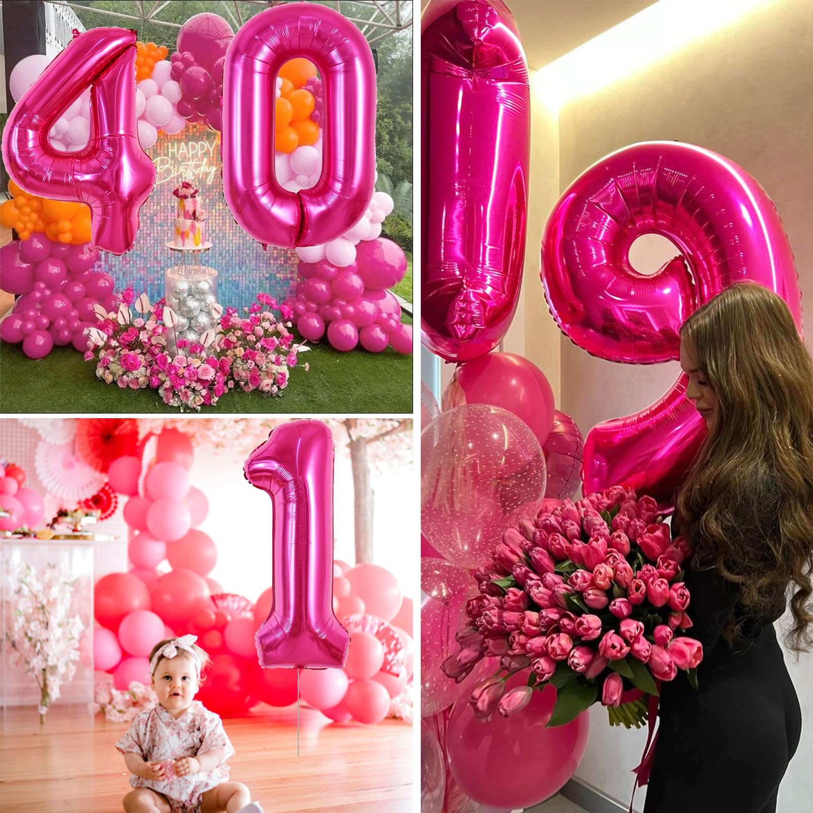 TONIFUL 5-number hot pink big balloon elevates party décor.