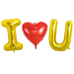 TONIFUL I love you letter I balloon with gold foil finish for romantic decor
