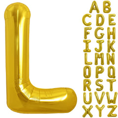 TONIFUL 40 inch gold letter L balloon for birthdays and parties.