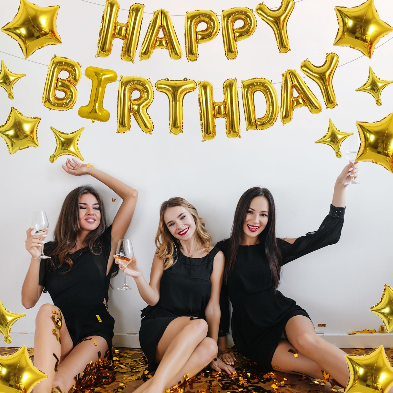 TONIFUL metallic foil balloons set offers a shiny, reusable decoration option.