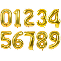 TONIFUL 16 inch gold number balloons for milestone celebrations and photo backdrops.